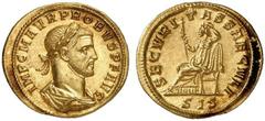 Probus. 276-282. Heavy Aureus (Gold, 6.89 g 12), Siscia, 277. IMP C M AVR PROBVS P F AVG Laureate, draped and cuirassed bust of Probus to right Rev. SECVRITAS SAECVLI / SIS Securitas seated to left on