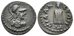Roman Provincial LYDIA. Silandus. Pseudo-autonomous issue, Severan period, 193-217. (Bronze, 13 mm, 1.76 g, 6 h). Bust of Athena to right, wearing crested Corinthian helmet and aegis. Rev. CIΛANΔEΩN T