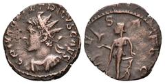 Roman Imperial Tetricus II, as Caesar, 272-273. Antoninianus (Billon, 20 mm, 2.42 g, 6 h), Colonia Agrippinensis, 273. C PIV ESV TETRICVS CAES Radiate, draped and cuirassed cuirassed of Tetricus II to