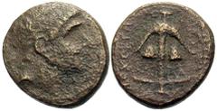 Greek SELEUKID KINGS OF SYRIA. "Antiochos Soter", 246-circa 244 BC, or later. (Bronze, 14 mm, 3.98 g, 1 h), uncertain mint associated with Antioch. Diademed head of Antiochos I to right. Rev. ΣΩTHPΩΣ 