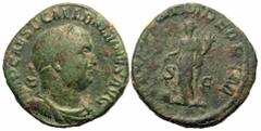 Roman Imperial Balbinus, 238. Sestertius (Bronze, 28 mm, 17.53 g, 12 h), Rome. IMP CAES D CAEL BALBINVS AVG Laureate, draped and cuirassed bust of Balbinus to right. Rev. PROVIDENTIAE DEORVM / S C Pro