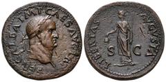 Roman Imperial Galba, 68-69. Sestertius (Orichalcum, 33 mm, 24.35 g, 6 h), Rome, 68. SER GALBA IMP CAESAR AVG TR P Laureate head of Galba to right. Rev. LIBERTAS AVGVSTA / S C Libertas standing left, 