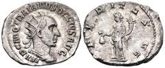 Roman Imperial Trajan Decius, 249-251. Antoninianus (Silver, 22.5 mm, 3.81 g, 12 h), Rome, 250. IMP C M Q TRAIANVS DECIVS AVG Radiate and cuirassed bust of Trajan Decius to right. Rev. VBERITAS AVG Ub