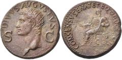 Roman Imperial & Provincial Divus Augustus, died AD 14. Dupondius (Orichalcum, 28 mm, 15.44 g, 6 h), Struck under Gaius (Caligula), Rome, 37-41. DIVVS · AVGVSTVS / S - C Radiate head of Divus Augustus