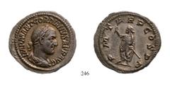 ROMAN. IMPERIAL. GORDIAN I AFRICANUS (A.D. 238) Denarius, Ag, A.D. 238, Rome mint Rome mint Av: IMP M ANT GORDIANVS AFR AVG, laureate, draped and cuirassed bust of Gordian right. Rv: P M T-R P COS P P