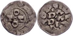 Italian States - Pavia (City) - Otto III, Denar (Denier) (983) Europe Italian States - Pavia - City Otto III Denar (Denier) (983) Biaggi 1827 Ag, 1.23 g (16 mm) TB