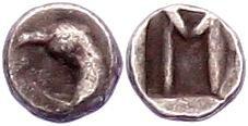 Ancient Greek - Sicyon Tetartemorion (±460-450 BC) (BMC 18, SNG Cop 28) Ag, 0.20 g (5 mm) TTB Very scarce