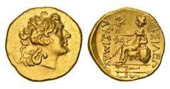 Moedas Gregas Reino de Thrace tipos Lysimachus (297-281) Ouro Stater MBC SGC tipo 1590; 8,23g.