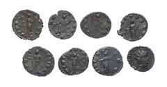 Moedas Romanas Lote (20 moedas) Claudius II Gothicus (268-270) - Antoniniano, IMPCCLAVDIVSAVG/ANNONA AVG, RSC 3197, RIC 18, BC+, 3,12g.; Antoniniano, FELICITAS AVG, RSC 3200, RIC tipo 32, BC, 2,72g.; 
