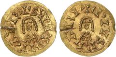Visigodas - Suintila (621-631) - Tremissis Ouro Tremissis Barbi CNV 284 golpe forte no reverso, 1,44g MBC+