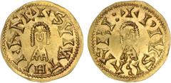 Visigodas - Suintila (621-631) - Tremissis Ouro Tremissis Barbi CNV 284.9/284.7 1,40g BELA