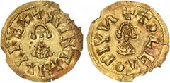 Visigodas - Suintila (621-631)- Tremissis Ouro Tremissis Toledo CNV 298 defeito na orla 1,48g BC+