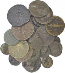 Romanas - Lote (22 Moedas) Lote (22 Moedas) - Calígula, honra seu avô Agrippa: Asse, RCV 1812, RIC 58 (Roma, 37-41), 8,49g; Cláudio: Asse, RCV 1862, RIC 116 (Roma, 42), 9,79g; Quadrante, RCV 1864, RIC