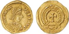 Suevic Gold - Tremissis; in the name of Honorius; found in the North of Portugal several decades ago, by which it's presumed to be portuguese, and it is one of the most complex exemplars seen, because