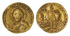 Byzantine Coins Byzantine - Constantine VII and Romanos II (913-959) Gold - Solidus; Constantinople; CONSTANT CE ROMAN AVGG b R; SBC 1751; 4.33g; Good