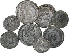 Roman Coins Roman - Empire - Roman - Empire Lot (8 coins) - Cent. Reduc., Follis, Maiorinas, Siliqua, AR and AE (var. loc.) - Constantius II: RCV 18065; 18148; Magnentius: 18820; Constantius Gallus: 1
