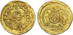 Suevian Coins Suevian - Gold - Tremissis; ƆIIIVTIIIɅIIC / CONOB; Extremely Rare; 1.06g ; EF In this auction, Numisma is presenting a very characteristic tremissis, from the Kingdom of the Suevi, one o