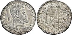 Monete e medaglie di zecche italiane Napoli. Filippo II di Spagna, 1554-1598. I periodo: principe di Spagna e re di Napoli, 1554-1556 Mezzo ducato, AR 14,88 g. PHILIP RE ANG FR NEAP PR HIS Busto coraz