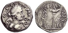 The Roman Empire Clodius Macer, April – October 68 Denarius, Carthago April-October 68, AR 3.95 g. L CLODI MACRI Draped bust of Victory r.; at sides, S – C. Rev. LI – B – AVG Legionary eagle between t