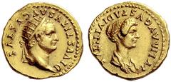 The Roman Empire Titus augustus, 79 – 81 Divus Titus. Aureus 82-83, AV 7.49 g. DIVVS TITVS AVGVSTVS Radiate head r. Rev. IVLIA AVGVSTA DIVI TITI F Draped bust of Julia r. C 1. BMC Domitian 69. RIC Dom