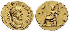 The Roman Empire Tetricus I, 271 – 274 Aureus, Treveri or Colonia Summer 272, AV 3.07 g. IMP C TETRICVS P F AVG Laureate and cuirassed bust r., with drapery on l. shoulder. Rev. VIRTV – S AVG Virtus s