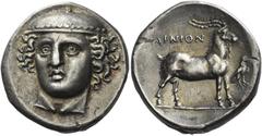 Greek Coins Ainos. Tetradrachm circa 359/8-357/6, AR 15.46 g. Head of Hermes facing slightly l., wearing petasos. Rev. AINION Goat standing r.; in r. field, eagle standing r. von Fritza, Ainos, pl. ii