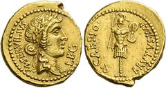The Roman Republic Q. Caepio Brutus and M. Servilius. Aureus, mint moving with Brutus 42, AV 8.03 g. M·SERVILIVS – LEG Laureate head of Libertas r. Rev. Q·CAEPIO· – BRVTVS·IMP Helmeted and cuirassed t