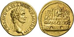 The Roman Empire Claudius augustus, 41 – 54. Aureus 43-44, AV 7.79 g. TI CLAVD CAESAR·AVG P M T·R·P III Laureate head r. Rev. IMPER RECEPT inscribed on praetorian camp, at the door of which stands Cla