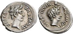 The Roman Empire The Dioscuri Collection. The Roman Empire. Octavian 32 – 27 and as Augustus, 27 BC – 14 AD. Roma M. Sanquinius. Denarius circa 17 BC, AR 18 mm, 3.85 g. AVGVSTVS – DIVI F Bare head of 