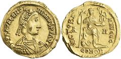 Migration of the Germanic Tribes The Visigoths Pseudo-Imperial coinage. In the name of Valentinian III. Solidus, uncertain mint 440–455, AV 22 mm, 4.38 g. D N PLA VALENTI – NIANVS P F AVG Rosette-diad