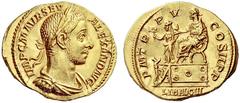 The S.C. Markoff Collection of Roman Coins The Roman Empire Severus Alexander, 222 – 235 Aureus 226, AV 6.00 g. IMP C M AVR SEV – ALEXAND AVG Laureate, draped and cuirassed bust r. Rev. P M TR – P V –