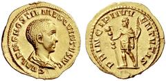 The S.C. Markoff Collection of Roman Coins The Roman Empire Hostilian caesar, 251 Aureus 251, AV 4.16 g. C VALENS HOSTIL MES QVINTVS N C Bare-headed and draped bust r. Rev. PRICIPI IVV – ENTVTIS Hosti
