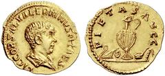 The S.C. Markoff Collection of Roman Coins The Roman Empire Saloninus caesar, 256 – 260 Aureus 256, AV 2.23 g. LIC COR SAL VALERIANVS N CAES Bare-headed and draped bust r. Rev. PIETAS AVGG Sacrificial