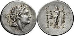 Prusias II Cynegos, circa 182 – 149 Tetradrachm, Nikomedeia circa 182-149, AR 35 mm, 16.84 g. Winged-diademed head of Prusias II r. Rev. Rev. ΒΑΣΙΛΕΩΣ – ΠΡΟΥΣΙΟΥ Zeus Stratius standing l., holding wre