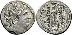 Antiochus VII Euergets (Sidetes), 138 – 129 Tetradrachm, uncertain Eastern mint 130-129 (year 183), AR 30 mm, 16.71 g. Diademed head of Antiochus VII r. Fillet border. Rev. BAΣIΛEΩΣ – ANTIOXOY – EYEP 