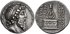Demetrius II Nicator, second reign, 129-126/5 Tetradrachm, Tarsus circa 129-125, AR 31 mm, 16.71 g. Diademed head of Demetrius II r., bearded, with hair combed smooth on crown of head. Fillet border. 