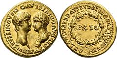 The Roman Empire Nero caesar, 50 – 54 Aureus October-December 54, AV g. AGRIPP AVG DIVI CLAVD NERONIS CAES MATER Confronted busts of Nero, bare-headed r., and Agrippina Minor, draped l. Rev. NERONI CL