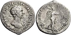 The Roman Empire Trajan augustus, 98–117 Quinarius 114-117, AR 14 mm, 1.42 g. IMP CAES NER TRAIAN OPTIM AVG GERM DAC Laureate bust r., wearing aegis. Rev. PARTHICO P M TR P COS VI P P S P Q R Victory 