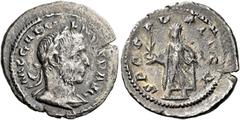 The Roman Empire Gallienus, 253–268 Quinarius, Mediolanum 257-258, Billon 17 mm, 1.53 g. IMP GALLIENVS P AVG Laureate and cuirassed bust r. Rev. SPES PVBLICA Spes advancing l., holding flower in r. ha