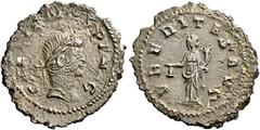 The Roman Empire Gallienus, 253–268 Quinarius 260-268, Billon 17 mm, 1.72 g. GALLIENVS P F AVG Laureate head r. Rev. VBERITAS AVG Uberitas standing facing head l., holding purse in r. hand, cornucopia
