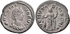 The Roman Empire Salonina, wife of Gallienus Quinarius 260-268, Billon 14 mm, 1.27 g. SALONINA AVG Diademed and draped bust r. Rev. VENVS G – E – NETRIX Venus standing l., holding apple in r. hand and