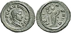The Roman Empire Claudius II Gothicus, 268–272 Quinarius circa 268-269, Billon 16 mm, 1.87 g. IMP CLAVDIVS P AVG Laureate, draped and cuirassed bust r. Rev. FE[LICI] – T – A – S AVG Felicitas standing