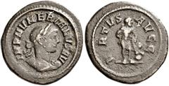 The Roman Empire Numerian augustus, 283–284 Quinarius 283-284, Billon 16 mm, 2.15 g. IMP NVMERIANVS AVG Laureate, draped and cuirassed bust r. Rev. VIRTV – S AVGG Hercules standing r., leaning on club