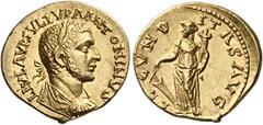 The Roman Empire Uranius Antoninus, 253–254 Aureus, Emesa 253-254, AV 20 mm, 6.17 g. L IVL AVR SVLP VRA ANTONINVS Laureate, draped and cuirassed bust r. Rev. FE – CVND – ITAS AVG Fortuna standing l., 