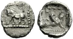 A very interesting collection of Jewish coins and coins of the Levant Samarian Issues Half Ma‘eh / “Hemiobol”, Samaria, mid-fourth century BC, AR 0.22 g. Bridled horse walking l.; above, one letter: D