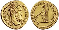 The Roman Empire Pertinax, 1 January – 28 March 193 Aureus 1 January – 28 March 193, AV 7.96 g. IMP CAES P HELV – PERTIN AVG Laureate head r. Rev. LAETITIA·TEMPOR·COS II Laetitia standing l., holding 