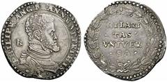 Napoli Filippo II di Spagna, 1554-1598. Primo periodo: re di Inghilterra, Francia, Napoli e principe di Spagna, 1554-1556. Ducato, AR 29,77 g. PHILIP R ANG FRAN NEAP PRI HIS Busto corazzato e drappegg