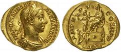 The Roman Empire Severus Alexander, 222 - 235 No.: 162 Schätzpreis - Estimate CHF 15000.- Aureus circa 226, 6.00 g. IMP C M AVR SEV - ALEXAND AVG Laureate, draped and cuirassed bust r. Rev. P M TR - P