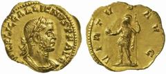 The Roman Empire Gallienus, 253 - 268 No.: 191 Schätzpreis - Estimate CHF 3000.- Quinarius circa 255-256, 1.88 g. IMP C P LIC GALLIENVS P F AVG Laureate and cuirassed bust r. Rev. VIRTVS AVG Soldier s