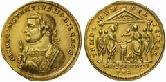 The Roman Empire Constantius I, as Caesar, 293 - 306 No.: 253 Schätzpreis - Estimate CHF 300000.- Medallion of 4 aurei, Trier circa 305, 20.86 g. FL VAL CONSTANTIVS NOBIL CAES Laureate bust l., wearin